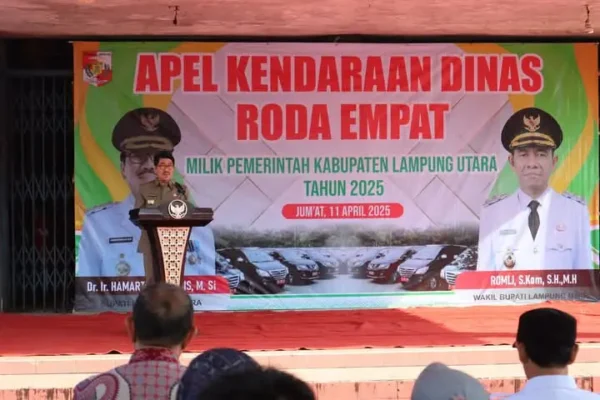 Bupati Lampung Utara Pimpin Apel Kendaraan Dinas, Tegaskan Komitmen Penertiban Aset Daerah