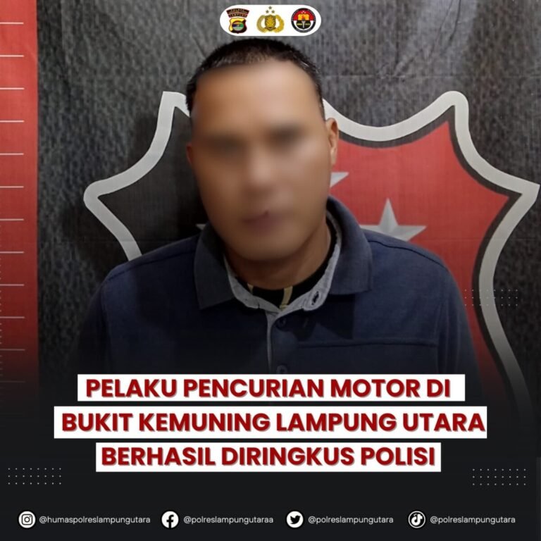 Pelaku Pencurian Motor di Bukit Kemuning Lampung Utara Berhasil Diringkus Polisi