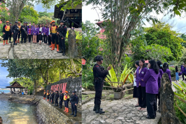 Sat Brimob Kepulauan Nias Polda Sumut Sambangi Wisatawan di Museum Pusakan Nias, Lakukan Patroli dan Pengamanan pada Liburan Lebaran