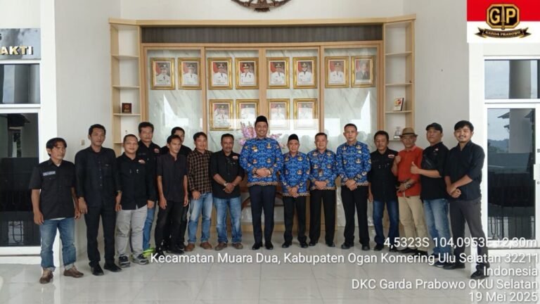 BUPATI OKU SELATAN MENERIMA AUDIENSI JALIN SINERGITAS DENGAN ORMAS GARDA PRABOWO
