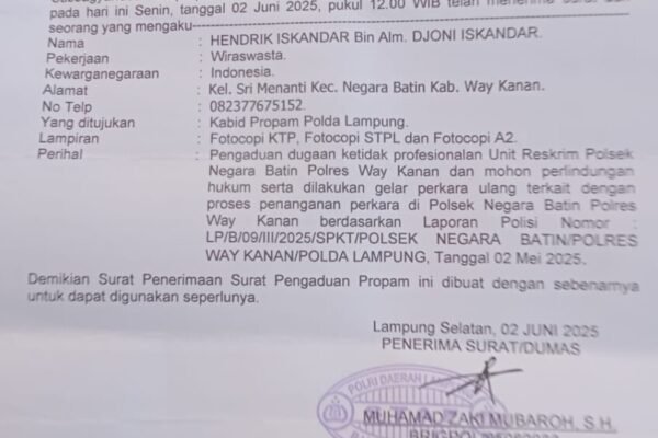 Laporan Anaknya Yang Mau Dibunuh di SP3 Polisi, Seorang Ayah Lapor Ke Propam Polda Lampung