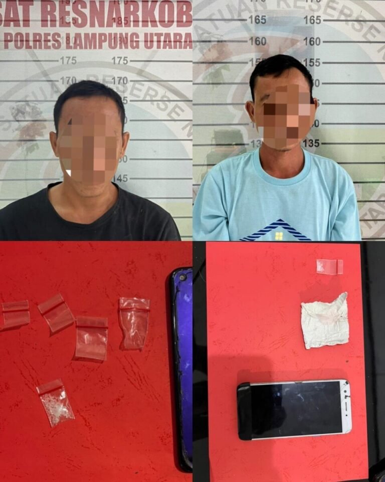 Lagi, Dua Pelaku Penyalahgunaan Narkoba Diamankan Sat Narkoba Polres Lampung Utara