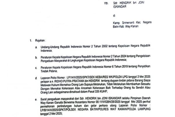 Polda Lampung Lanjutkan Penanganan Kasus Percobaan Pembunuhan Anak yang Sempat Dihentikan Polsek Negara Batin