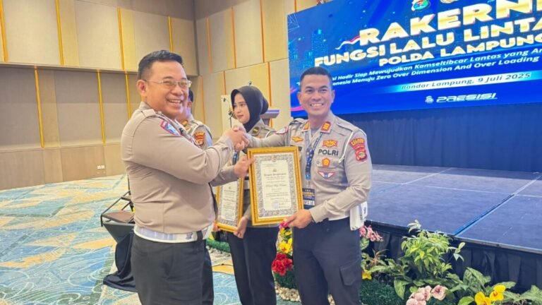 Rakernis Fungsi Lalu Lintas tahun 2025, Satlantas Polres Way Kanan Raih Penghargaan dari Ditlantas Polda Lampung