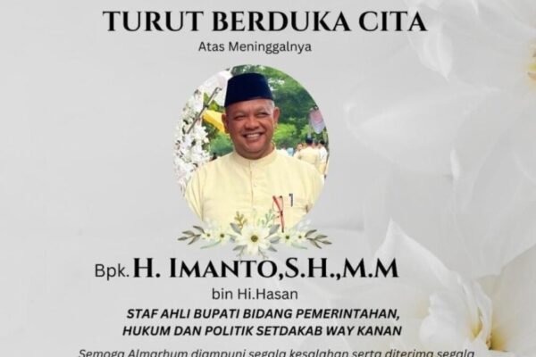 Pemkab Way Kanan sampaikan Dukacita atas Wafatnya Staf Ahli Bupati, H Imanto