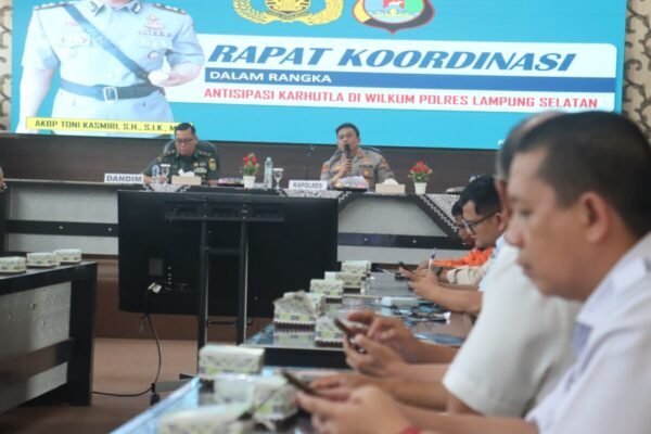 Cegah Karhutla Sejak Dini, Polres Lampung Selatan Gandeng Lintas Instansi Gelar Rapat Koordinasi Antisipasi Bencana