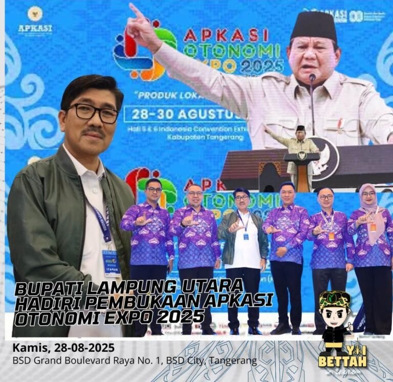 Bupati Lampung Utara Hadiri Pembukaan Apkasi Otonomi Expo 2025