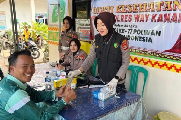 Hari Jadi Ke 77, Polres Way Kanan Gelar Bakti Kesehatan di Puskemas Blambangan Umpu