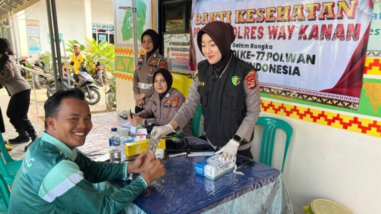Hari Jadi Ke 77, Polres Way Kanan Gelar Bakti Kesehatan di Puskemas Blambangan Umpu
