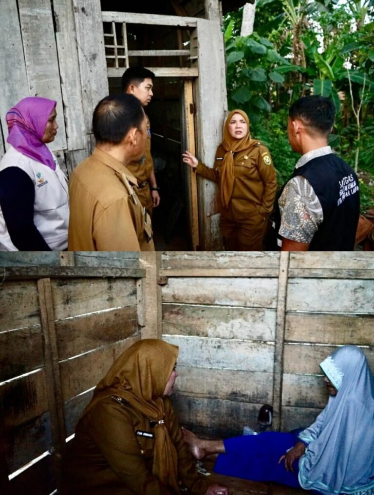 Wali kota Eva Dwiana menyalurkan bantuan disabilitas berupa kursi roda, tongkat dan alat pendengar