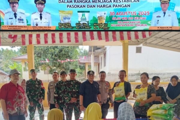 Pasar Murah Digelar di Kecamatan Abung Pekurun, Warga Antusias Dapatkan Sembako Harga Terjangkau