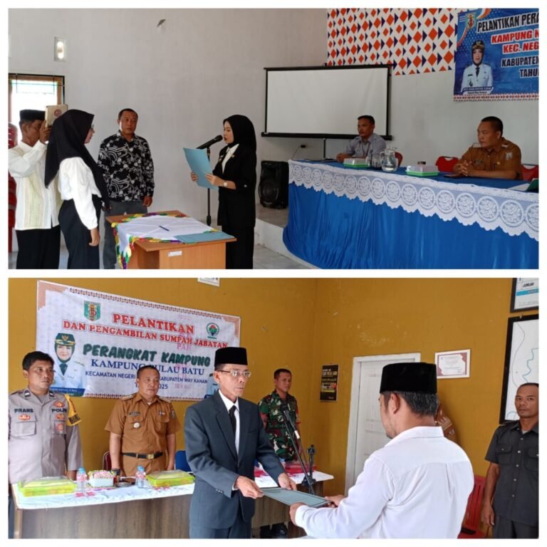 Camat Negeri Agung Hadiri Pelantikan Aparatur Kampung Pulau Batu dan Negeri Agung