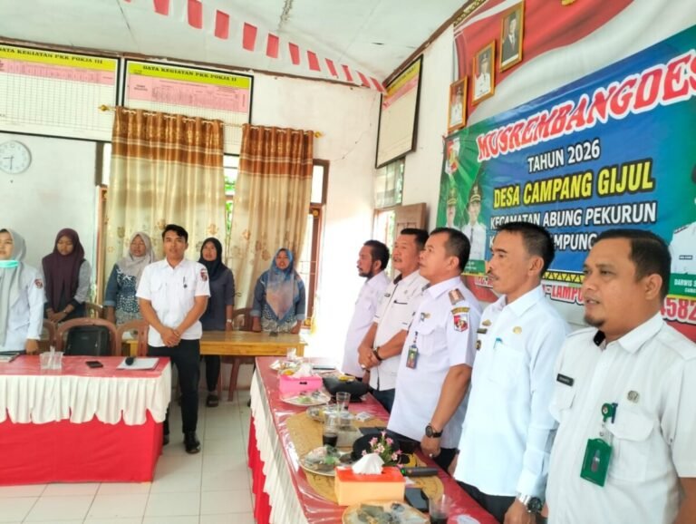 Camat Abung Pekurun Darwis Setiabudi S.E.,M.M., Hadiri Musrenbangdes di desa Campang Gijul Tekankan Pentingnya Partisipasi Masyarakat