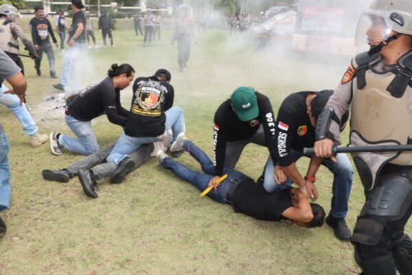 Antisipasi Aksi Unjuk Rasa, Polres Lampung Utara Gelar Simulasi Sispamkota