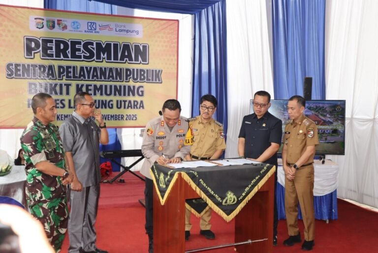 Beri Kemudahan Masyarakat, Polres Lampung Utara Resmikan Sentra Pelayanan Publik Bukit Kemuning