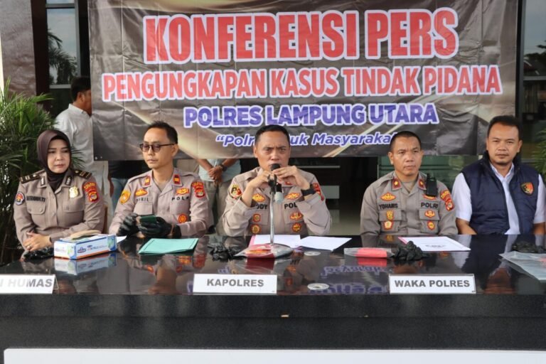 Polres Lampung Utara Ungkap 4 Kasus Kejahatan dalam Sepekan, Pelaku Curanmor Bersenpi Viral Berhasil Ditangkap